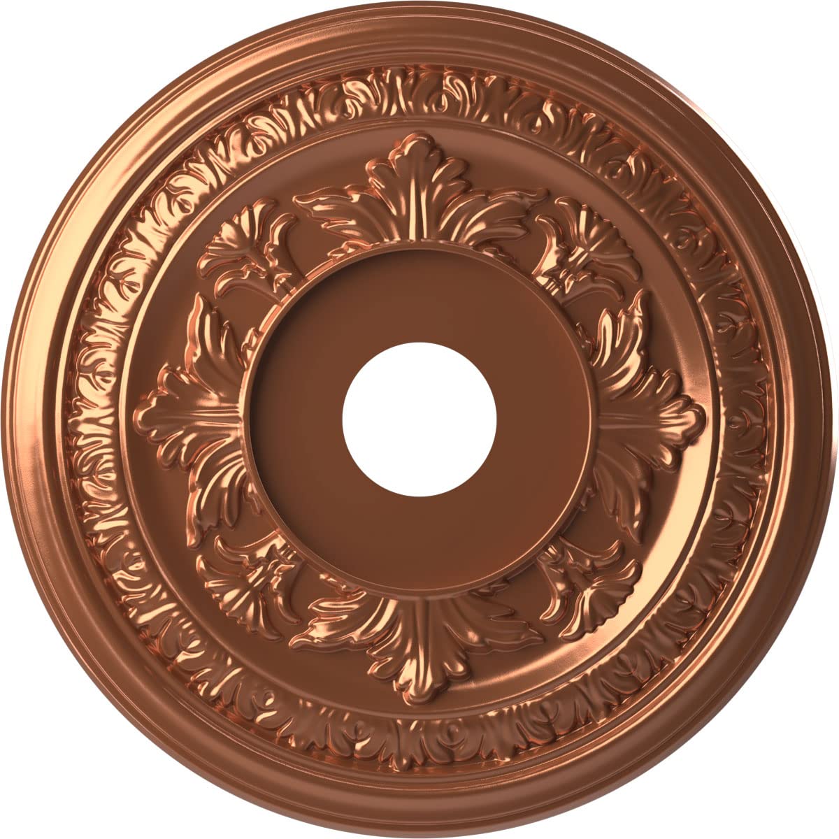 Ekena Millwork Cmp19Babco Baltimore Thermoformed Pvc Ceiling Medallion (Fits Canopies Up To 7 3/4), 19Od X 3 1/2Id X 1P, Bright