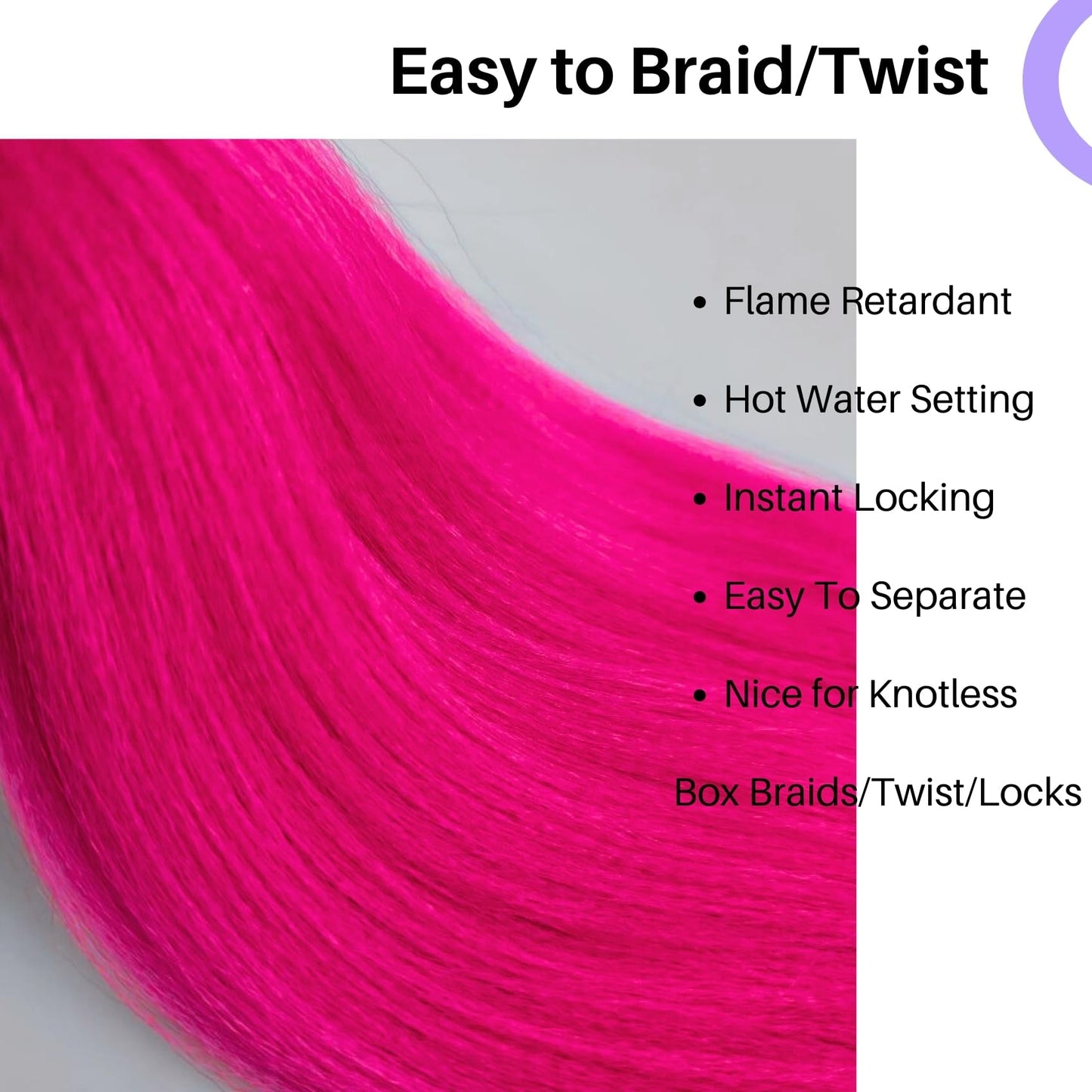 Kids Braiding Hair Pre Stretched Hot Pink 16 Inch Short Synthetic Box Braids Hair for Braiding