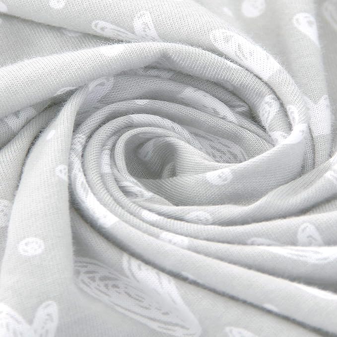 Bassinet Sheets Compatible with 4moms Breeze Plus Bassinet(not playard), 2 Pack, 100% Jersey Knit Cotton Fitted Sheets, Breathable and Heavenly Soft, Grey Print for Baby