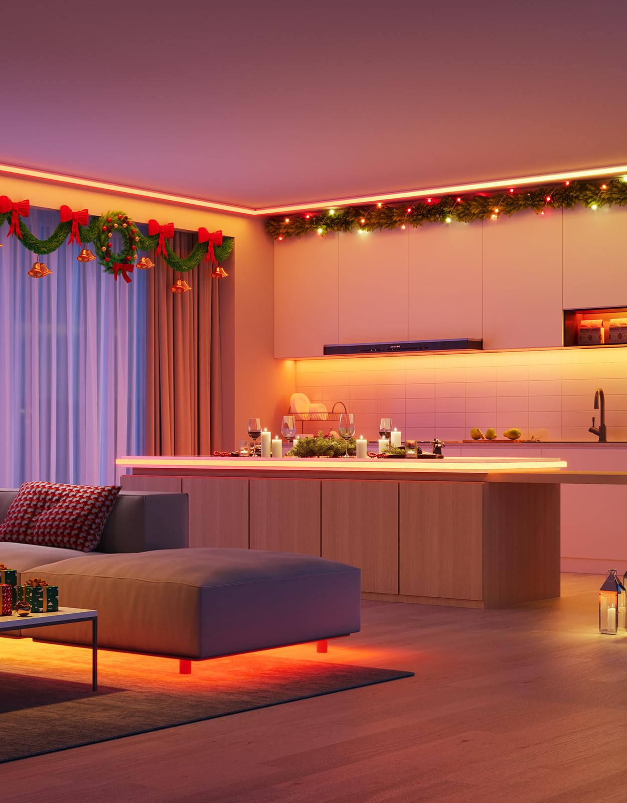 Govee Rgbic Led Strip Lights, 16.4Ft Bluetooth Color Changing, Music Sync, App Control, Plastic, Model H6125