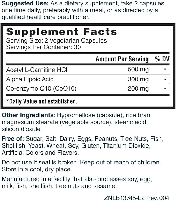 Nature's Lab CoQ10 + Alpha Lipoic Acid + Acetly L Carnitine & One Daily Multivitamin