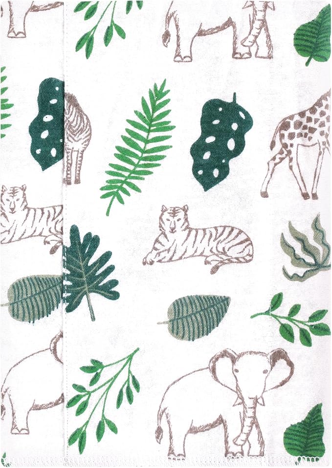 Luvable Friends Hudson Baby Flannel Burp Cloths 4pk, Jungle Green