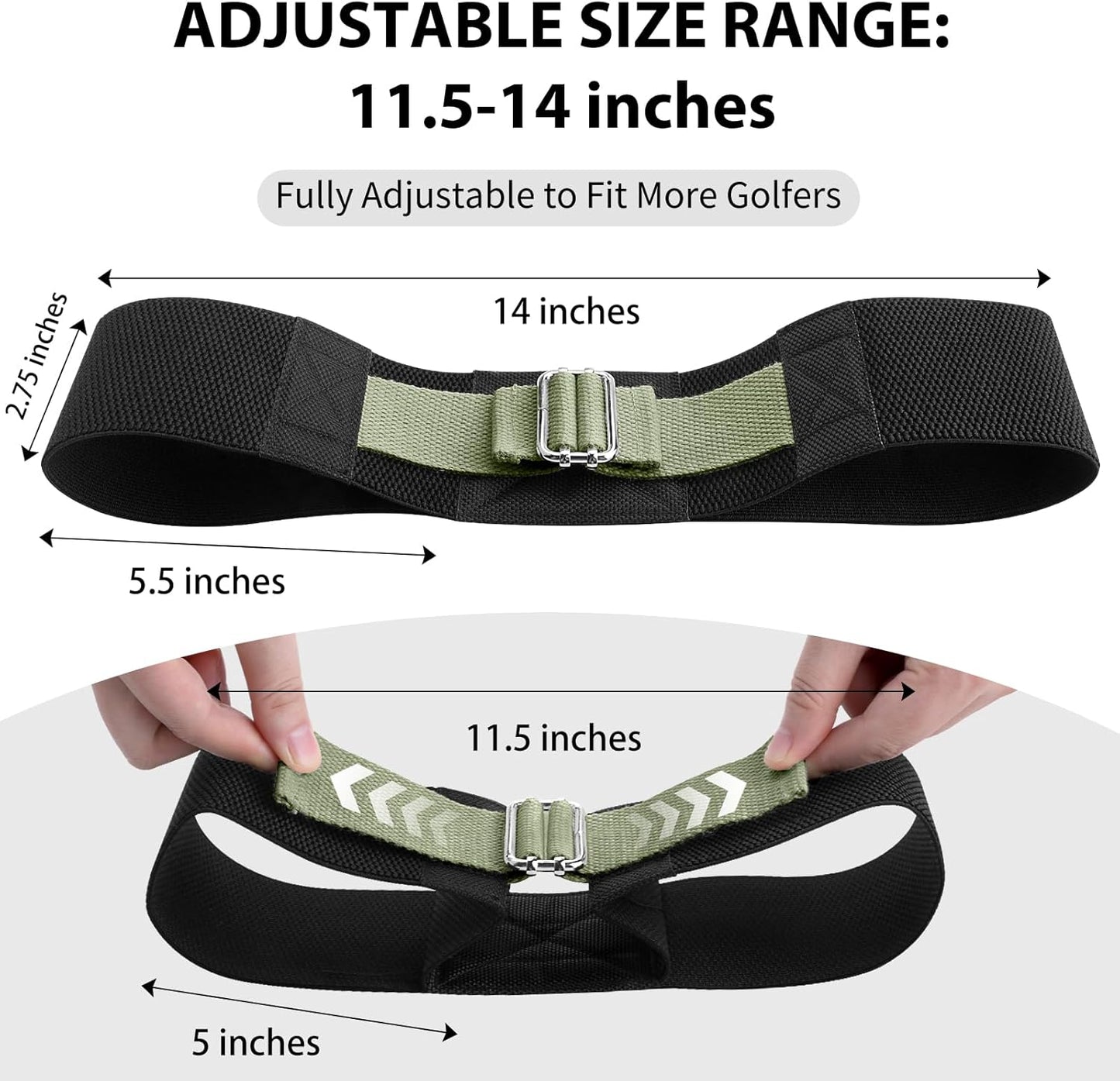 Adjustable Golf Swing Trainer Arm Band-Golf Training Aid with Metal Button for Customized Fit-Enhance Muscle Memory for All Skill Levels-Great Gift for Golfers