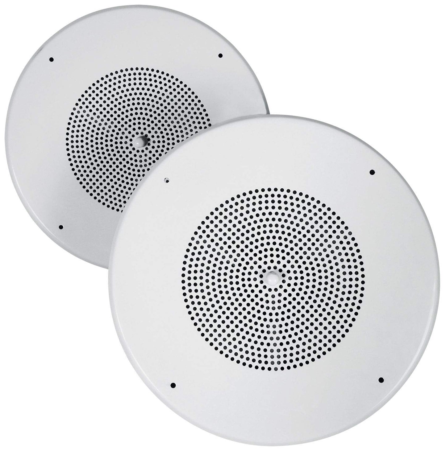 Rockville Mc80 Pair Metal 8 70V/25V In-Ceiling Commercial Pa Speakers, 20W Rms, Volume Control, Enhanced Bass, Wide Dispersion,