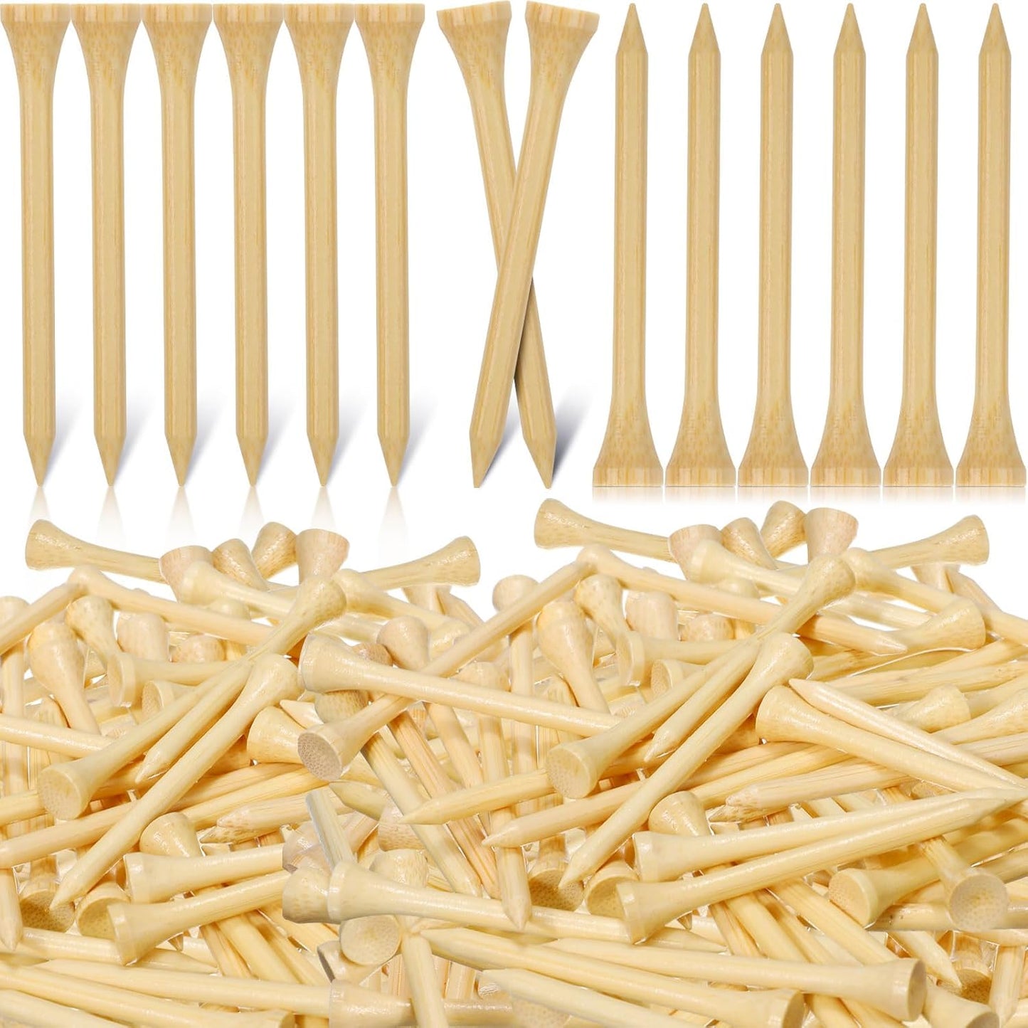 Mudder 2000 Pcs Bamboo Golf Tees Bulk Professional Golf Tees Reduce Friction Side Spin for Club Men Women Kids Accessories