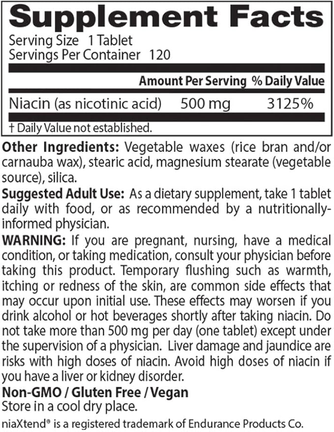 Doctors Best Sustained-Release Niacin with niaXtend, Supports Heart Health, Non-GMO, Gluten Free, Vegan 120 Tablets