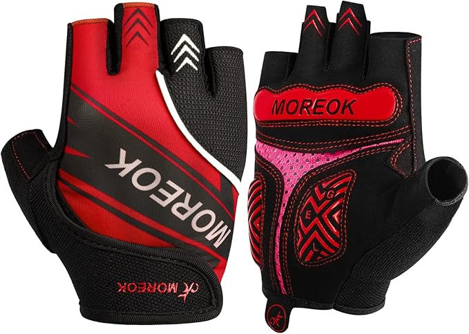 BIKINGMOREOK Mountain Bike Cycling Gloves for Men Women,Half Finger Workout Sports Road Biking Bicycle Gloves with 5MM Ant...