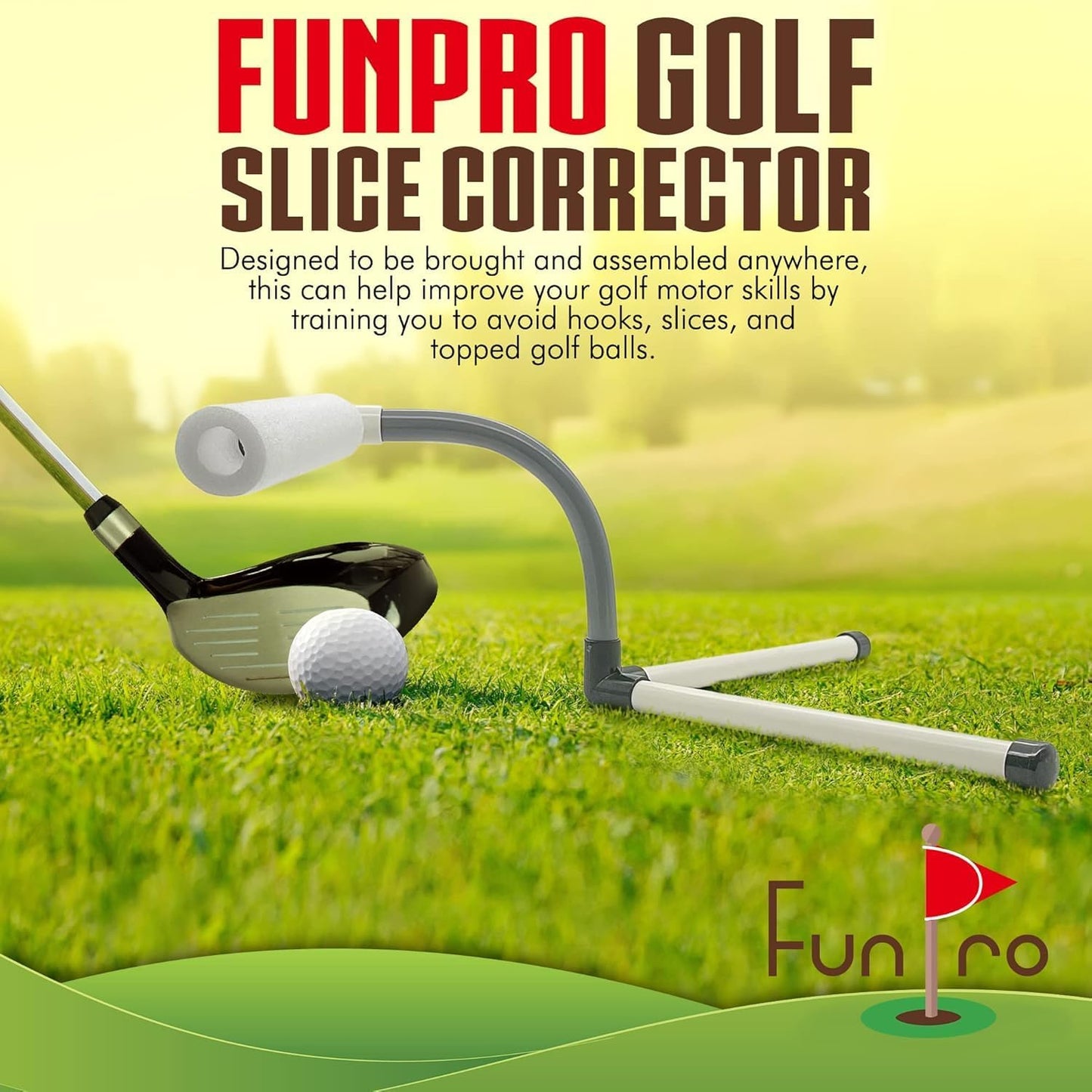 Slice Corrector Golf Swing Trainer - Golf Training Aid for Beginners & Pros - Lightweight and Portable Practice Tool and Accessories - Great for Gifts