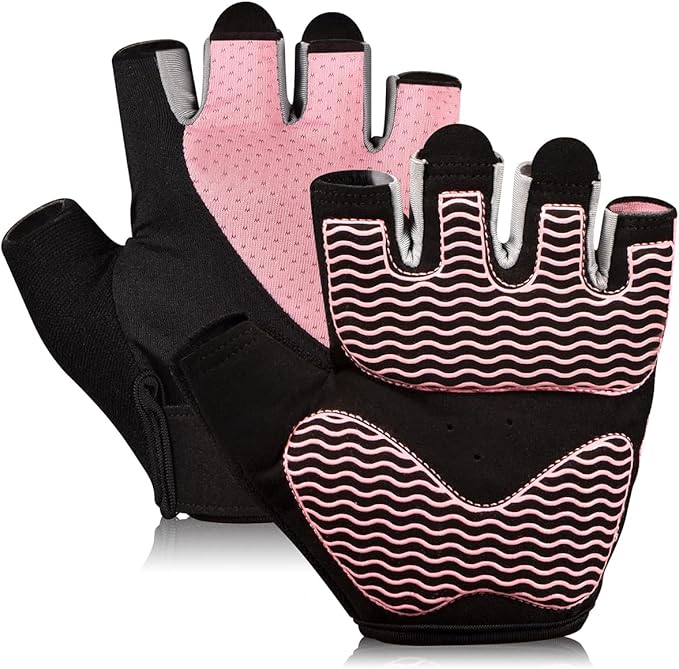 sunnex Workout Gloves for Women - Breathable Weight Lifting Gloves with Non-Slip Silicone Padding, Fingerless Gym Gloves f...