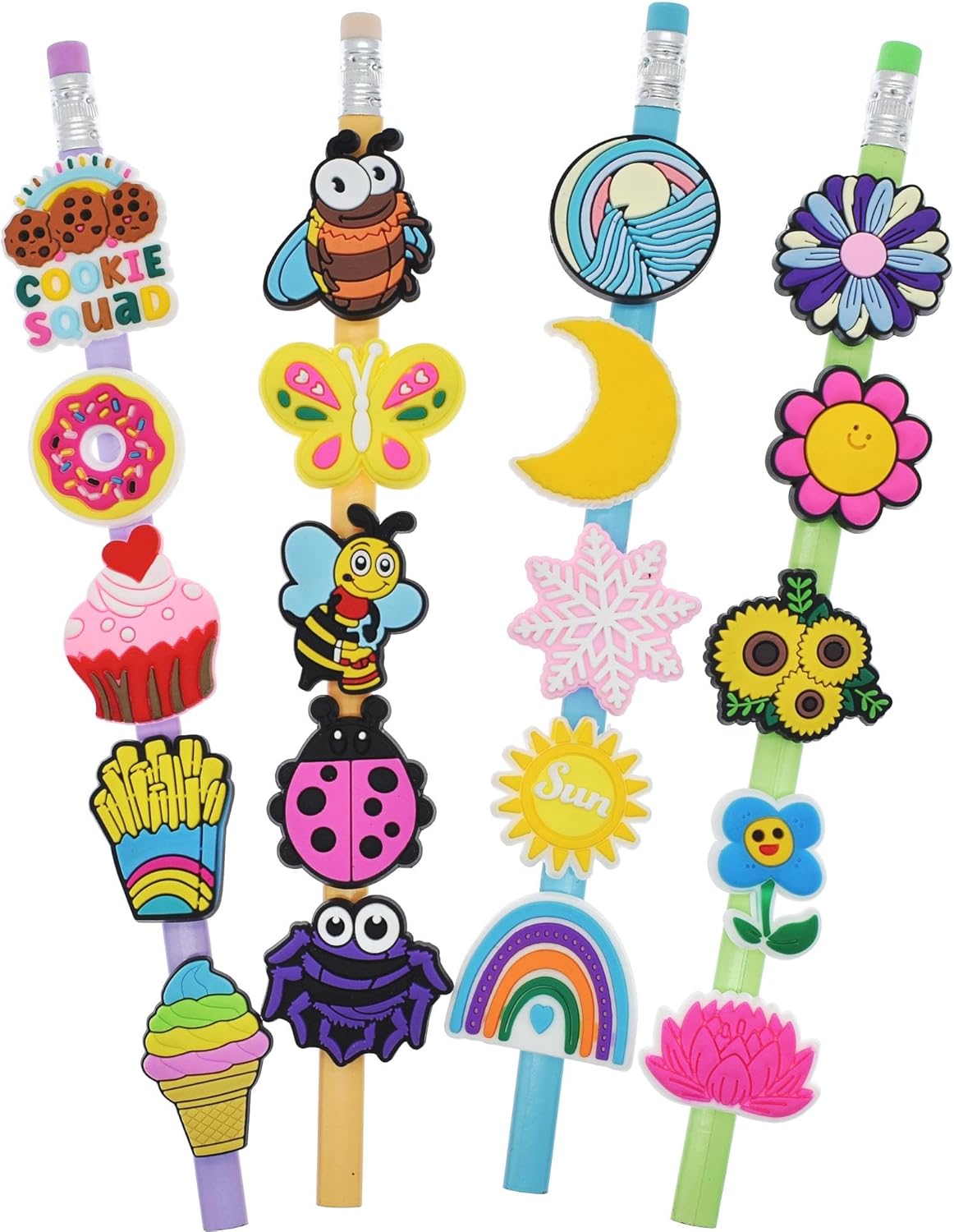 Wholesale 500Pcs Random Pencil Topper Decoration,Mixed Tons of Different Themes,Lot Cute Pencil Charms Bulk for School Reward/Small Business