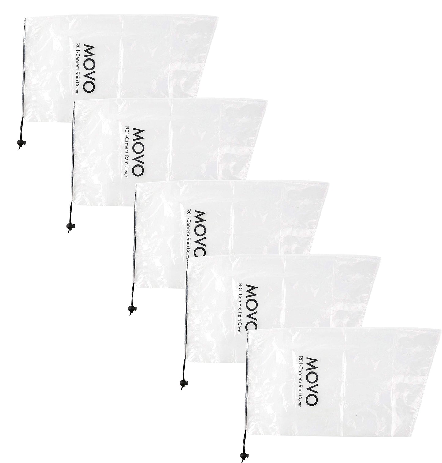 Movo (5 Pack) Rc1 Clear Rain Cover For Dslr Camera And Lens Up To 18 Long