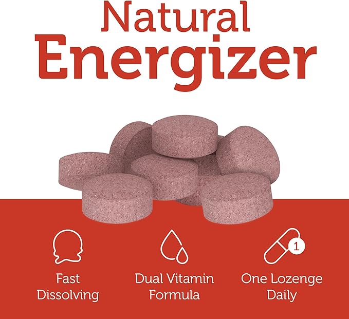 Zahler Energizer - Folate and B12 Supplement - Fast Dissolving Cherry Flavor Lozenges Dual Vitamin Methylated B12 & Folate Supplement with 1360 mcg Folic Acid + 1000 mcg Methyl Vitamin B12 (90 Count)