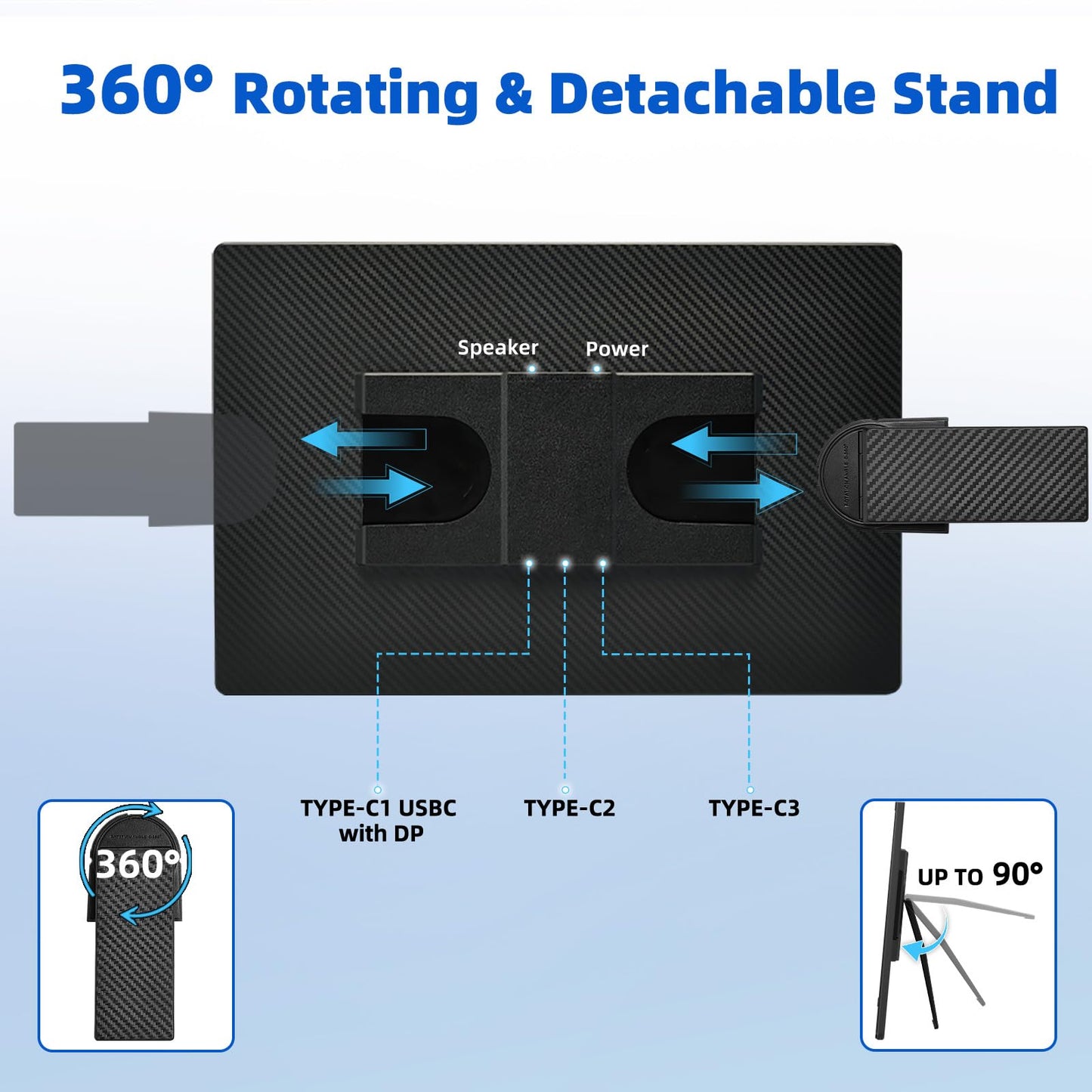 BOSII 16" Laptop Screen Extender Portable - 1200P IPS FHD Extended Dual Monitor for Laptops with Stand for Windows Mac PC Travel Work