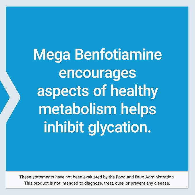 Life Extension Mega Benfotiamine, 250 mg, a Fat-Soluble Form of thiamine, Healthy Metabolism, Ultra-bioavailable Vitamin B1, high Potency, Gluten-Free, Non-GMO, Vegetarian, 120 Capsules