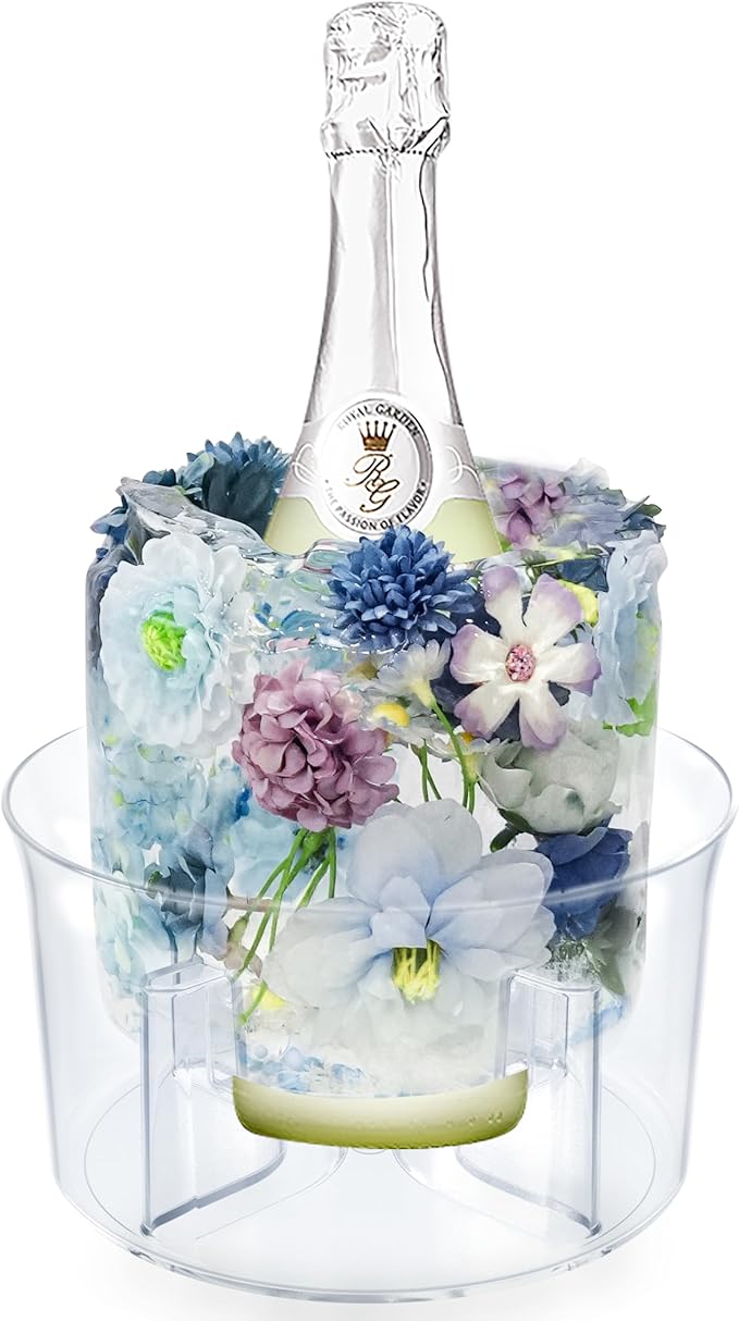 Ice Molds, Ice Bucket, Ice Mold Wine Bottle Chiller, DIY Champagne Cocktails Clear Bucket Freezer Chiller, Any Floral or F...