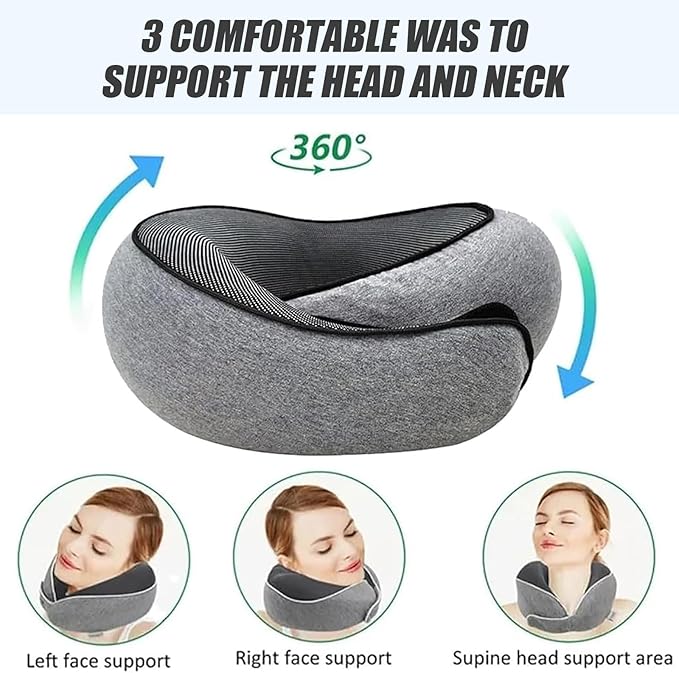 Travel Neck Pillows for Airplanes 2024 New Travel Pillow Neck Travel Pillow Memory Foam Airplane Pillow Soft Airplane Neck Pillow(Dark Grey)
