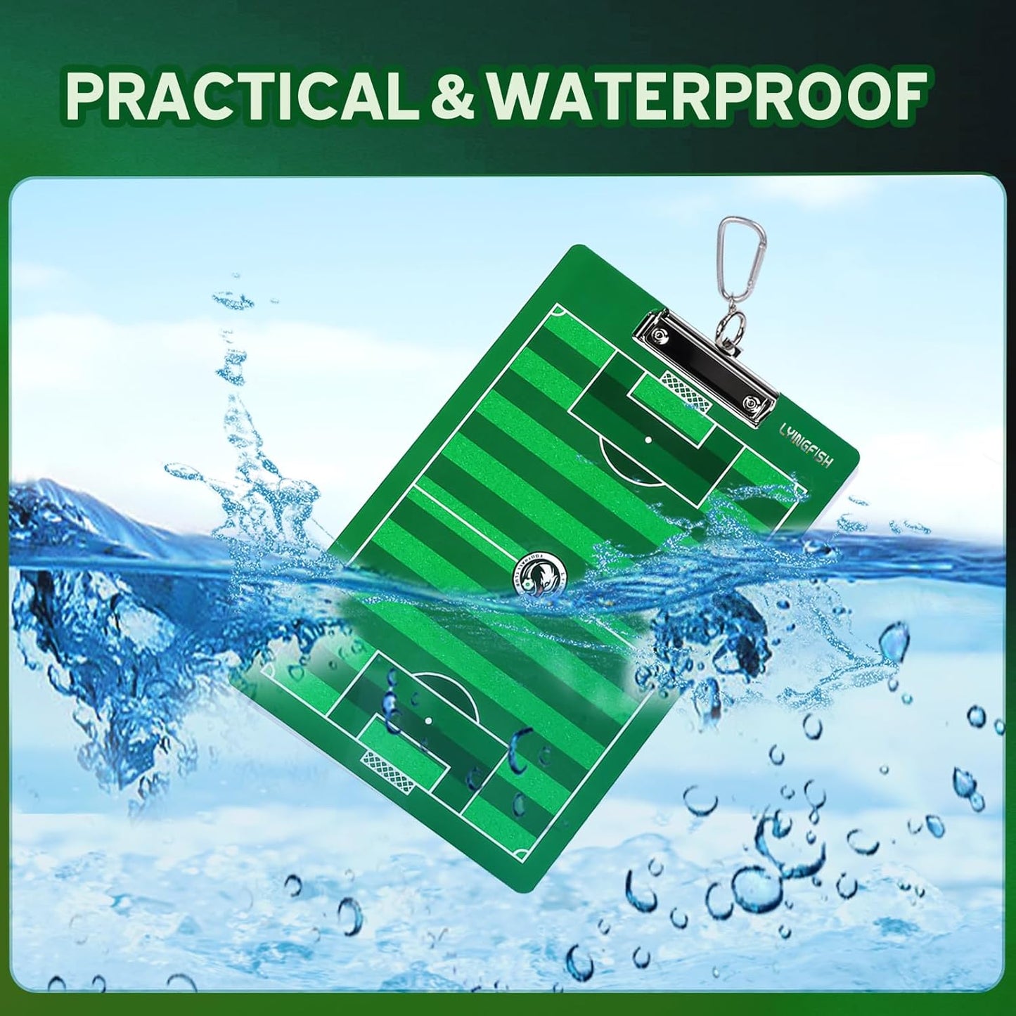 Dry Erase Coaches Clipboard, Waterproof Soccer Whiteboard for Coaches Double-Sided Soccer Clipboard for Coaches Writable and Erasable Coaching Board Dry Erase Coaching Board Coaching Board Gift