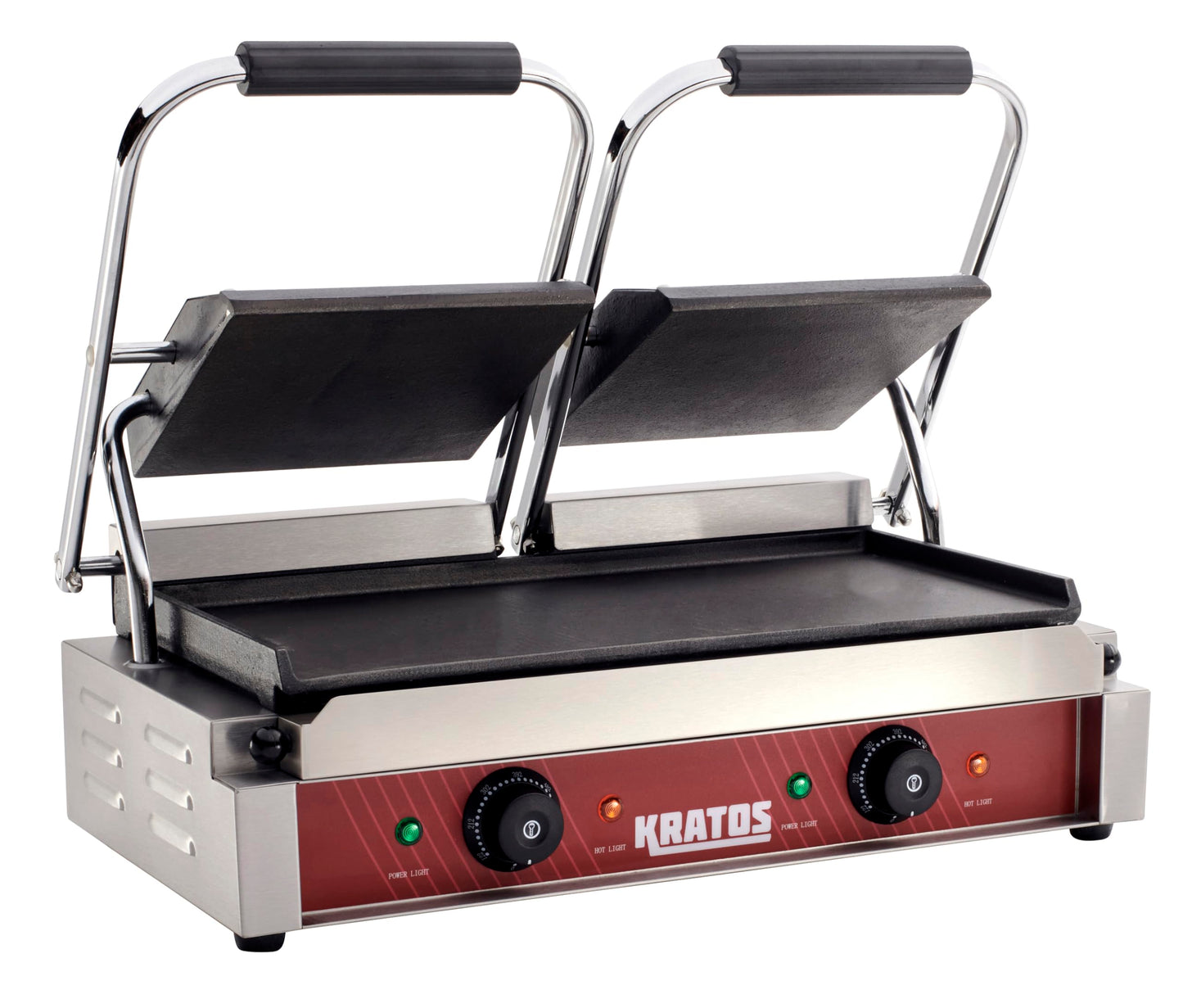 Kratos Commercial Electric Panini Sandwich Grill with Smooth Plates, 18.7"x9" Cooking Surface, Commercial Countertop Panini Press, 120V, 3500W (29Y-024)