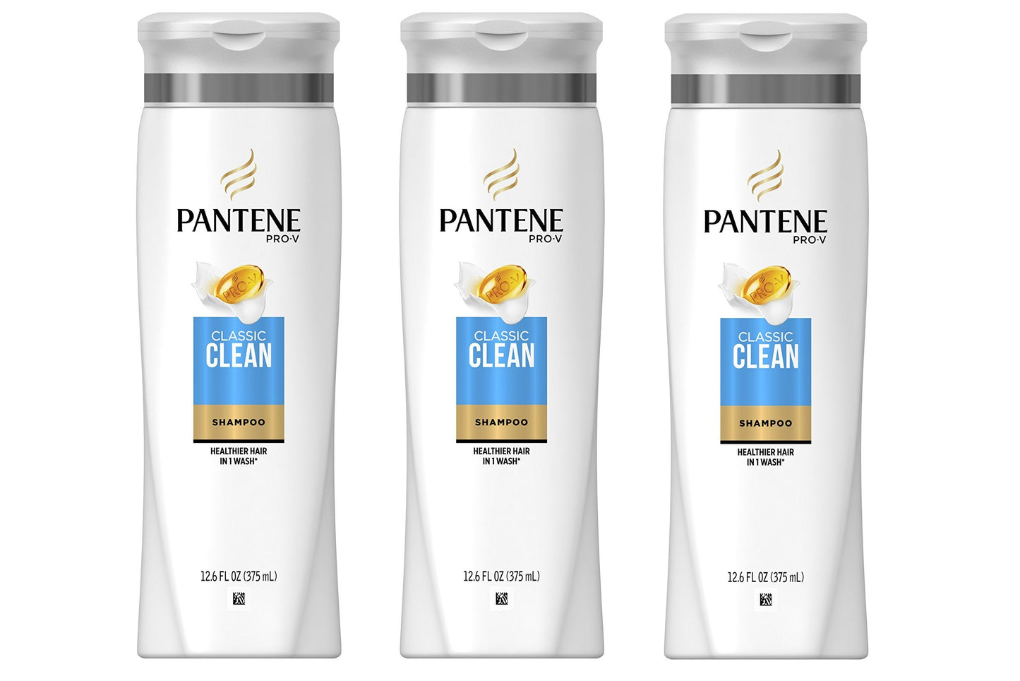 Pantene Pro-V Classic Clean Shampoo, 12.6 fl oz (Pack of 3) (Packaging May Vary)