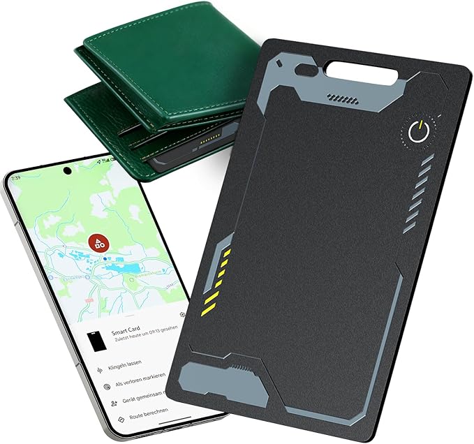 CooAoo Wallet Tracker Card Android, IP68 Waterproof Smart Card Luggage Tracker Compatible with Google Find Hub (Android On...