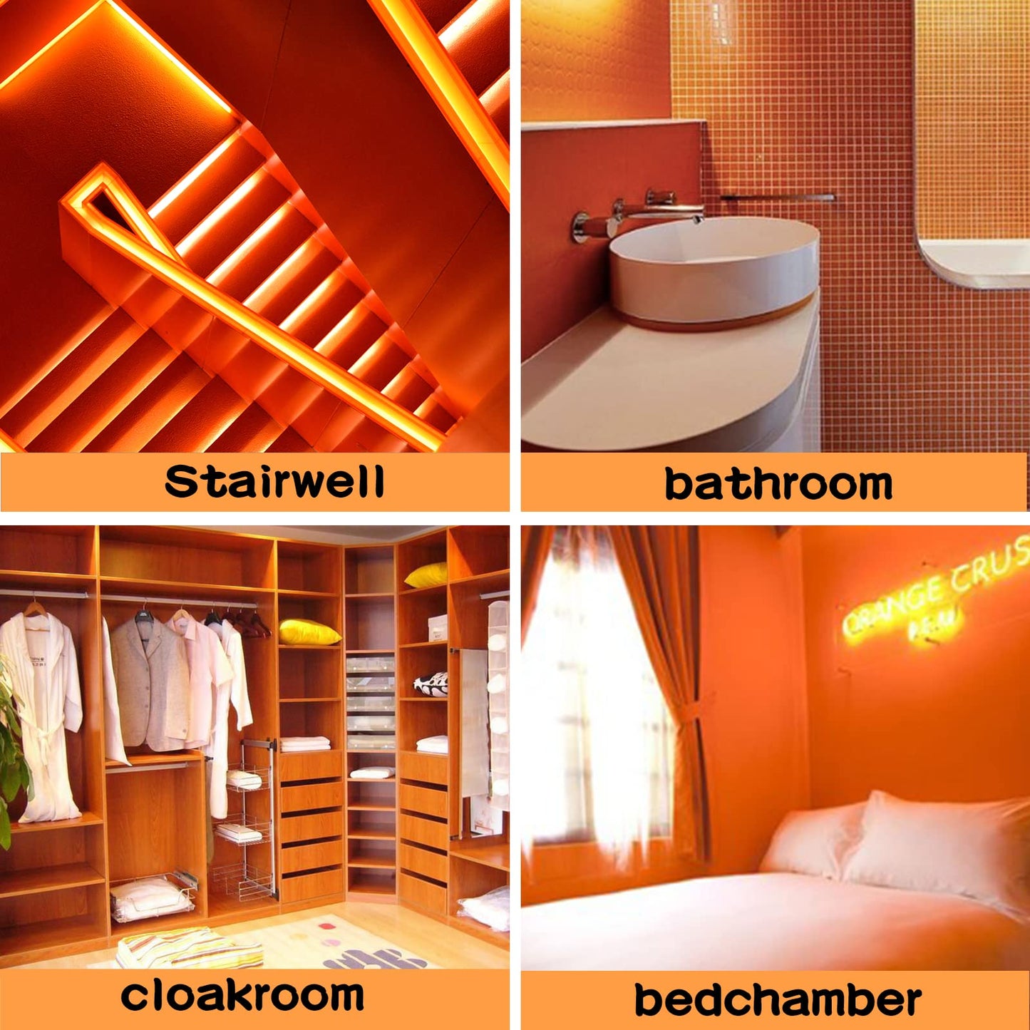 Meijiajia LED Neon Strip Lights, 16.5ft Orange Polycarbonate, Flexible & Waterproof, Cuttable Mood Lighting