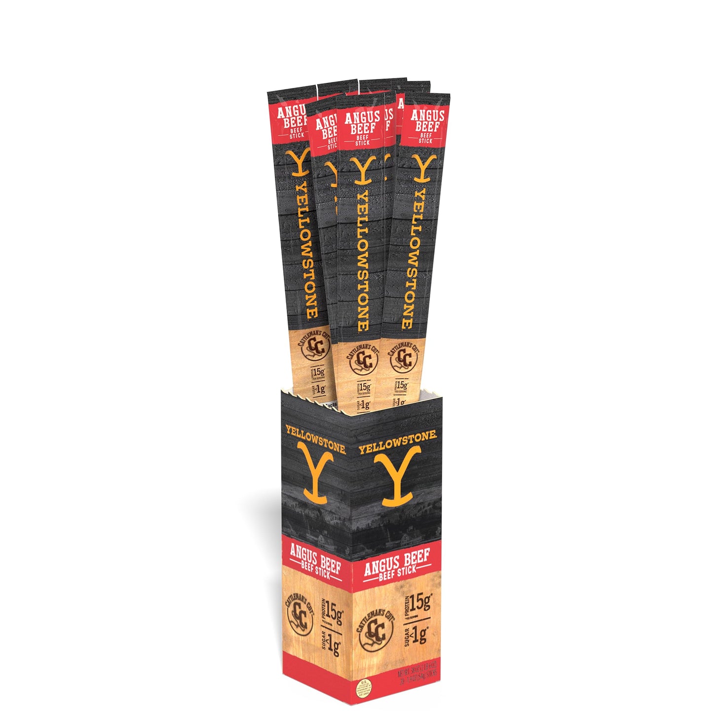 Yellowstone by Cattlemans Cut Angus Beef Sticks  1.9 Ounce (Pack of 20)