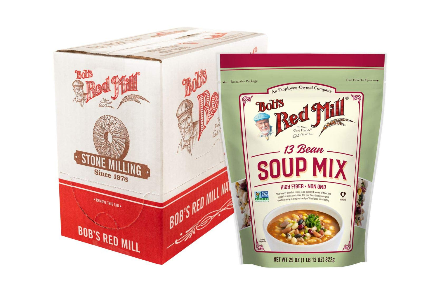 Bob s Red Mill 13 Bean Soup Mix, 29oz (Pack of 4) - Non GMO, Vegan, Kosher