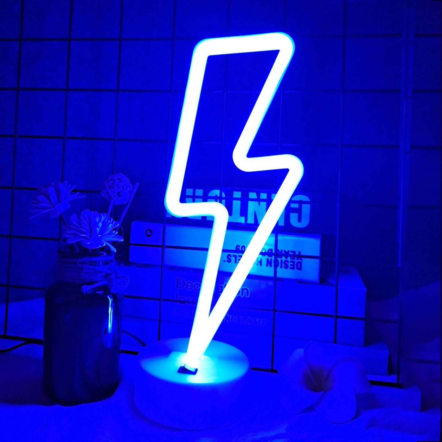 Vifulin Lightning Bolt Neon Sign - Led Room Decor For Teens, Usb/Battery, Blue, Model Qdjznhd.Z003B