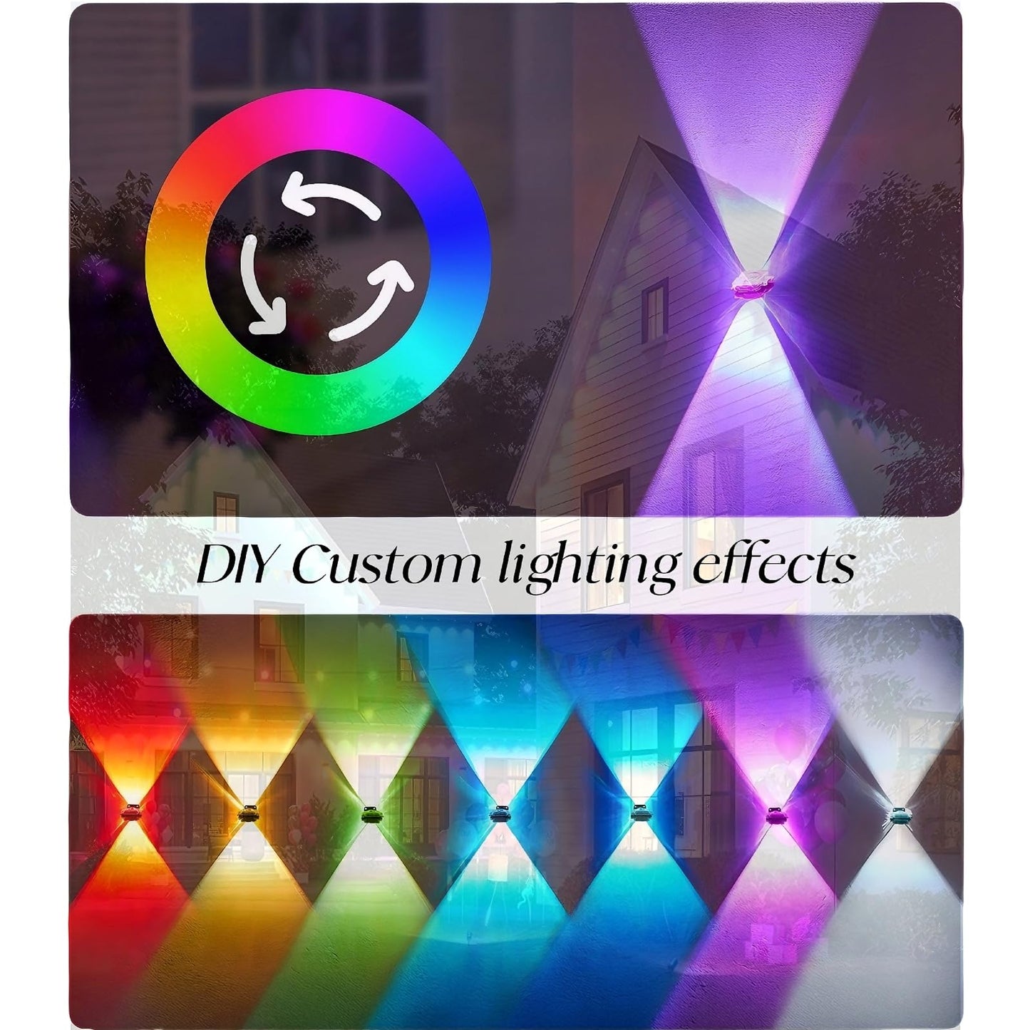 BWZYdy RGB Outdoor LED Eaves Lights, 100FT IP67 Waterproof, Smart App/Remote Control, 112 Color Combinations, Model Light001