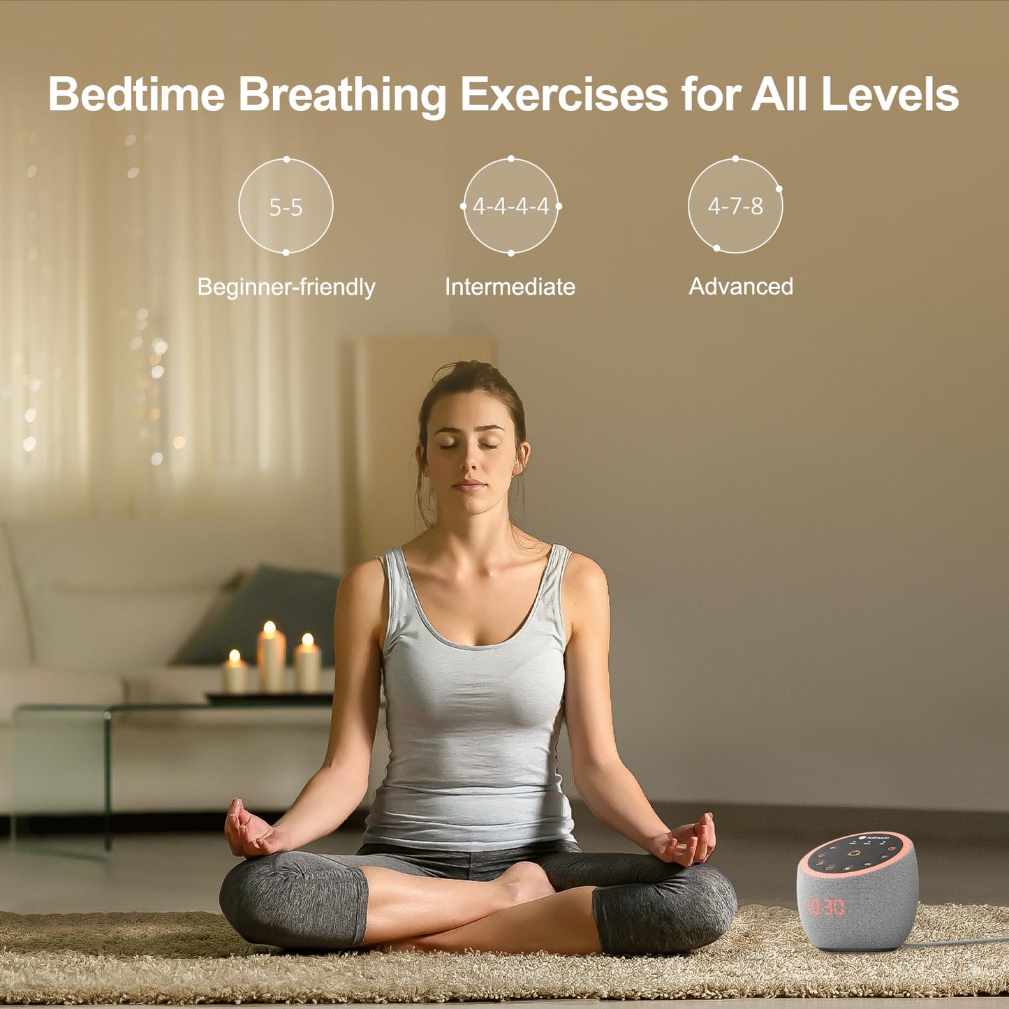Hotmoon Sound Machine 388 Soothing Sounds White Noise Machine for Babies & Adults, Smart Night Light, Sleeping Timer App Control, Brown Noise Pink Noise Block Out Office Yoga, Plug-in