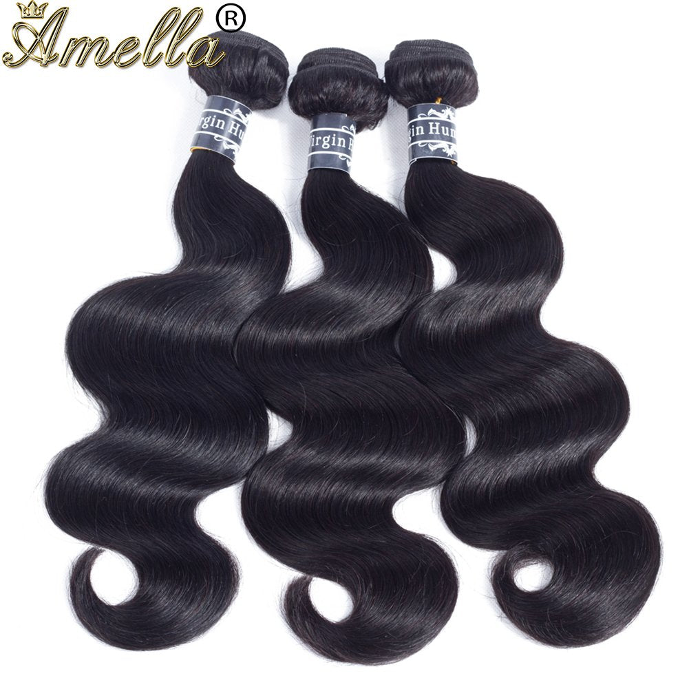 Amella Hair 8A Brazilian Body Wave Frontal Free Part(18 20 22+16 Frontal) 100% Unprocessed Brazilian Body Wave Frontal with Baby