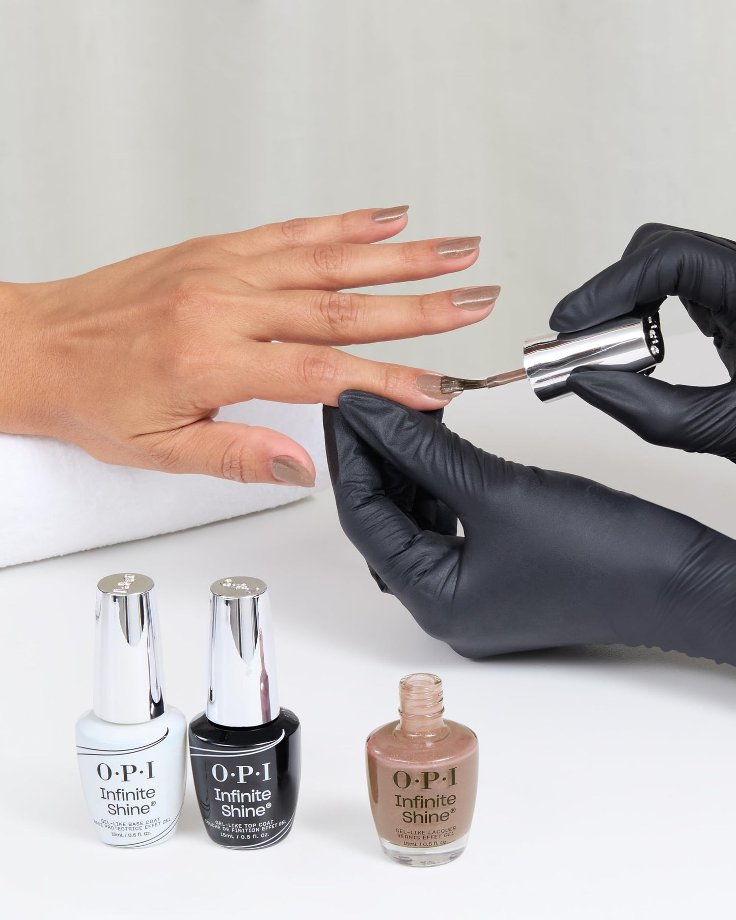 OPI Infinite Shine Track Suited Cutie | Semi-Sheer Soft Neutral Mauve Gold Shimmer Long Wear Gel Like Nail Polish | What's Your