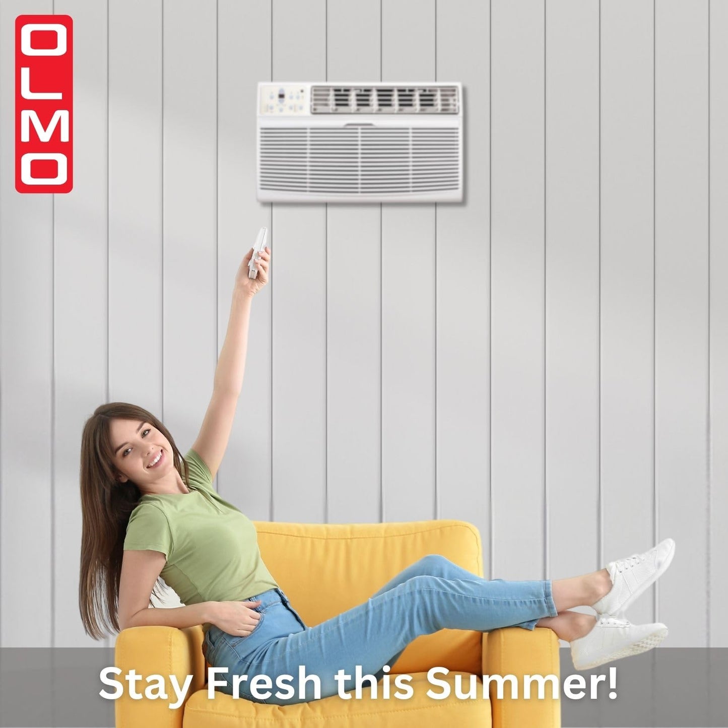 Olmo Ttw 14,000 Btu 230V Through-The-Wall Air Conditioner With Remote Control And Built In Smart Kit, Cooling Only (R32 Refriger