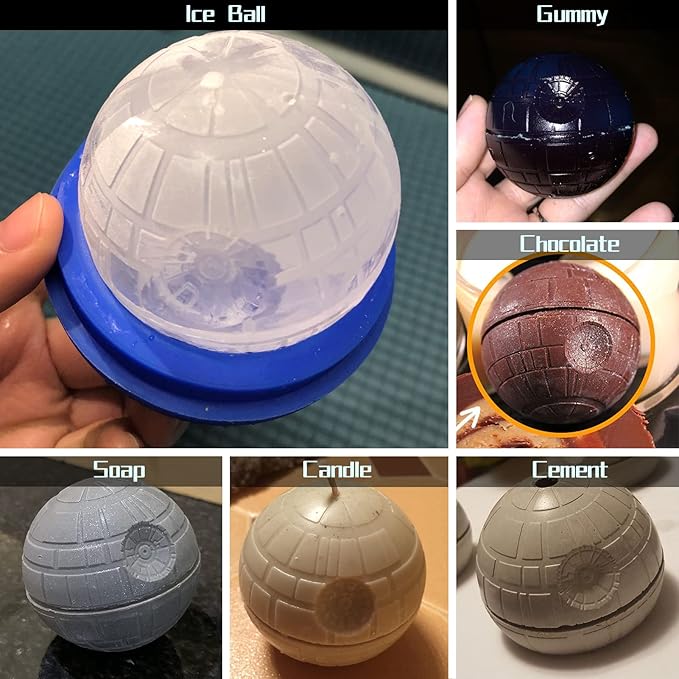 Planet Shaped Ice Cube Mold Large Ice Ball Maker Silicone Ice Mould Tray and Chocolate Maker Tools for Whiskey, Bourbon and Cool Drinks (4)