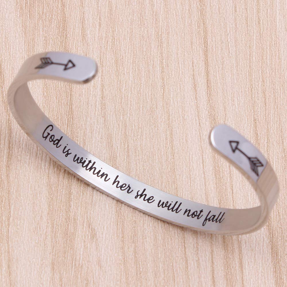 Easter Basket Stuffers for Teens, Christian Gifts for Women Her Easter Gifts for Teens Inspirational Bracelets Cuff Bangle