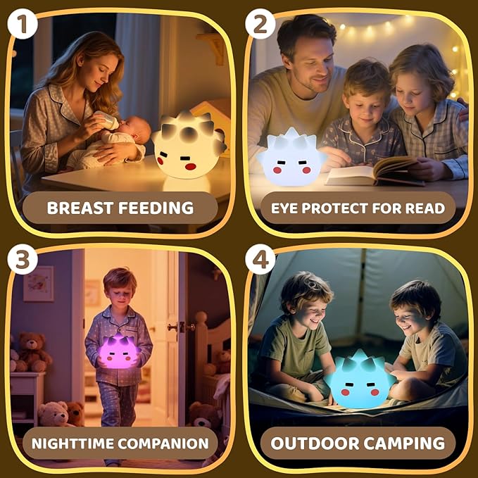 Cute Monster Lamp, 8 Color Changing and 20min Timer Nursery Nightlights, Soft Silicone Touch Lamps for Kids Room, Boys and Girls for Kids Sleep