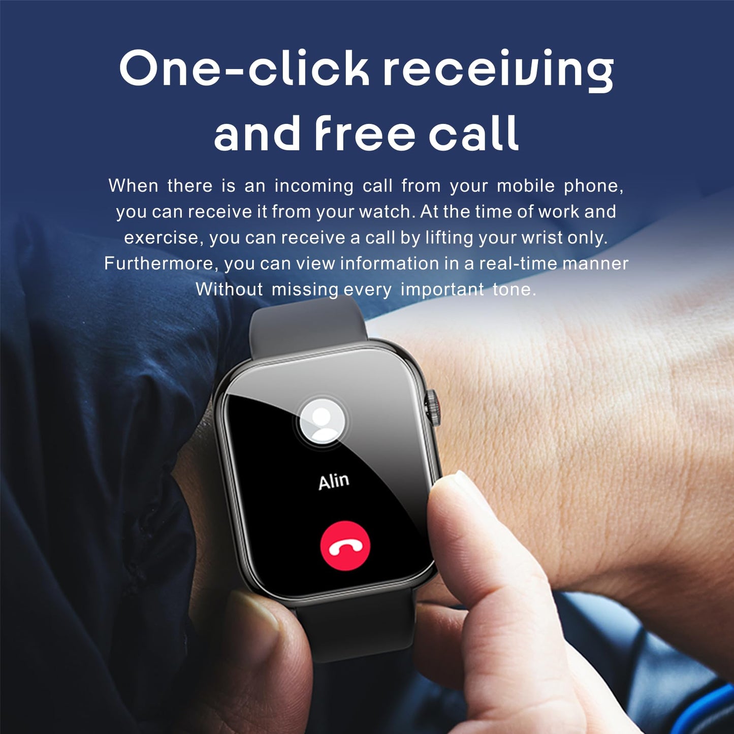 Men's Women's Smart Watch Pro，1.85-inch high Definition Screen/*Bluetooth Call, Blood Pressure,Fitness Tracker Smart Sports Watch for Android Phone/iPhone Compatible
