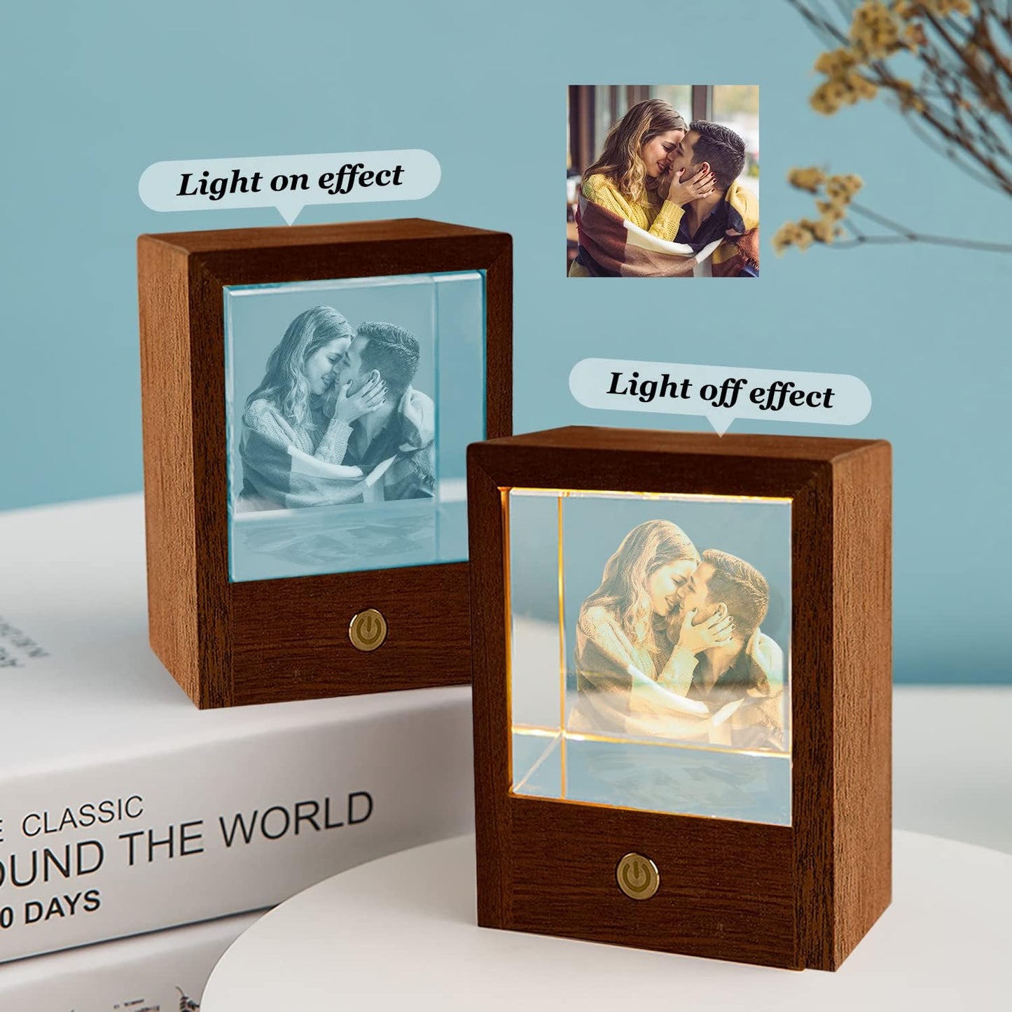 Custom Crystal Photo Personalized Gifts with Your Own Photo - Couples, Family, Friend Gifts for Any Occasion