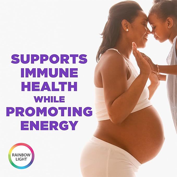 Rainbow Light 35+ Mom and Baby Multivitamin, Prenatal Vitamins Provide High-Potency Mom's Health and Baby's Development Support, With Folate and Iron, Vegetarian, 60 Count