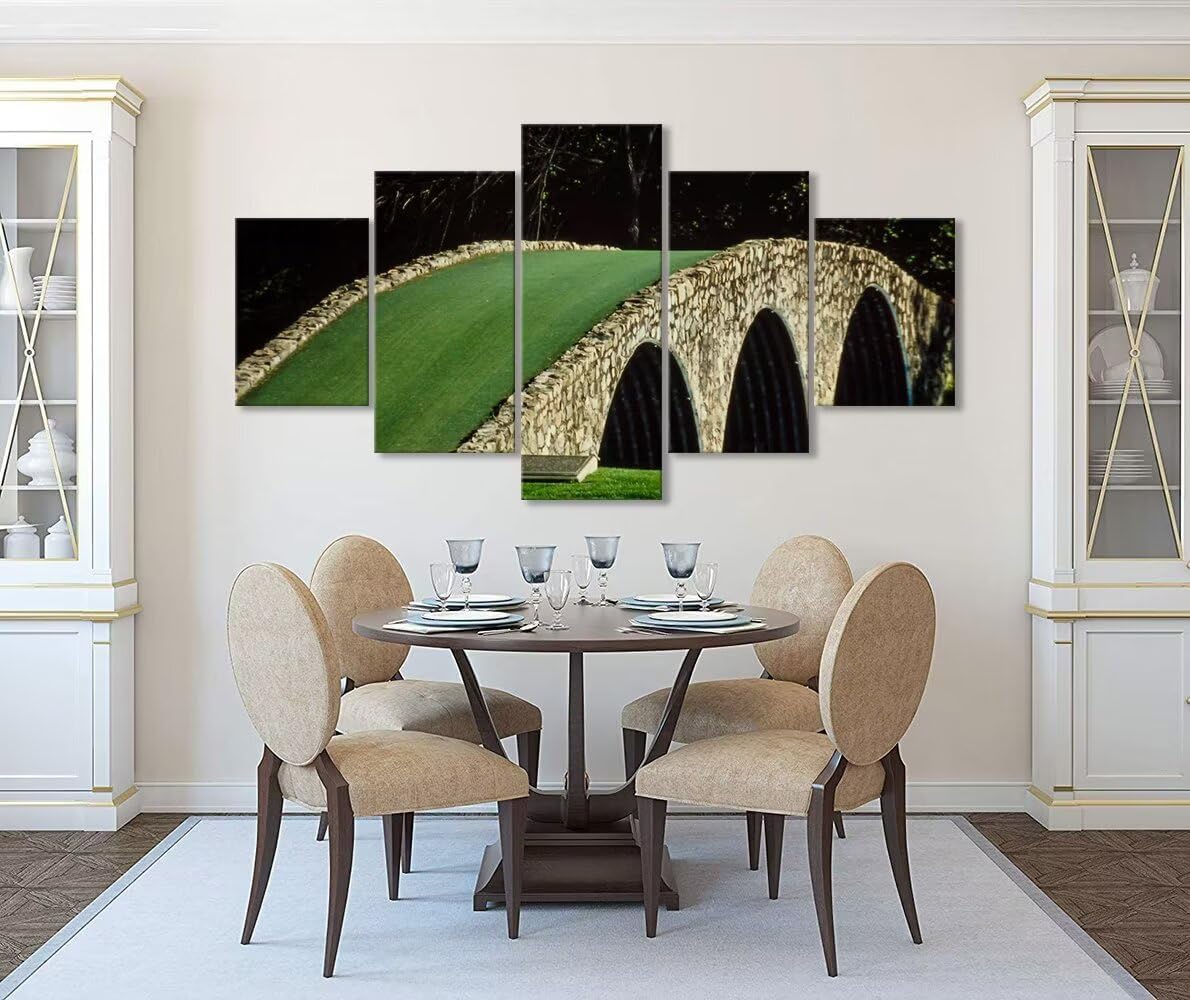 Famous Bridge at Augusta National Golf Course Wall Art for Living Room Bedroom Bathroom Home Decorations Augusta Golf Course Pictures Posters Framed Artwork Ready to Hang(60''W x 32''H)