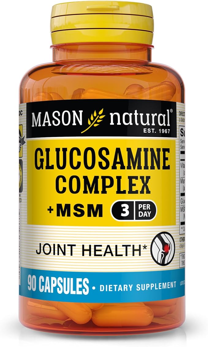 Mason Natural Glucosamine Complex Plus MSM with Vitamin C - Supports Joint Health, Improved Flexibility and Mobility, 90 Capsules