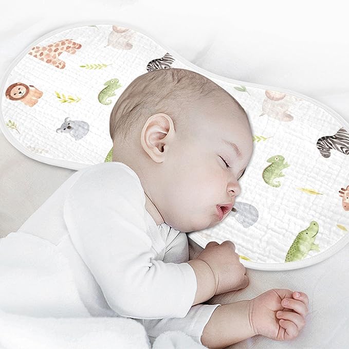 Muslin Baby Burp Cloths Set of 2, Soft Absorbent Safari Animals Muslin Washcloths, Bibs, Face Towel for Newborn Boys Girls, 22 x 11 Inch