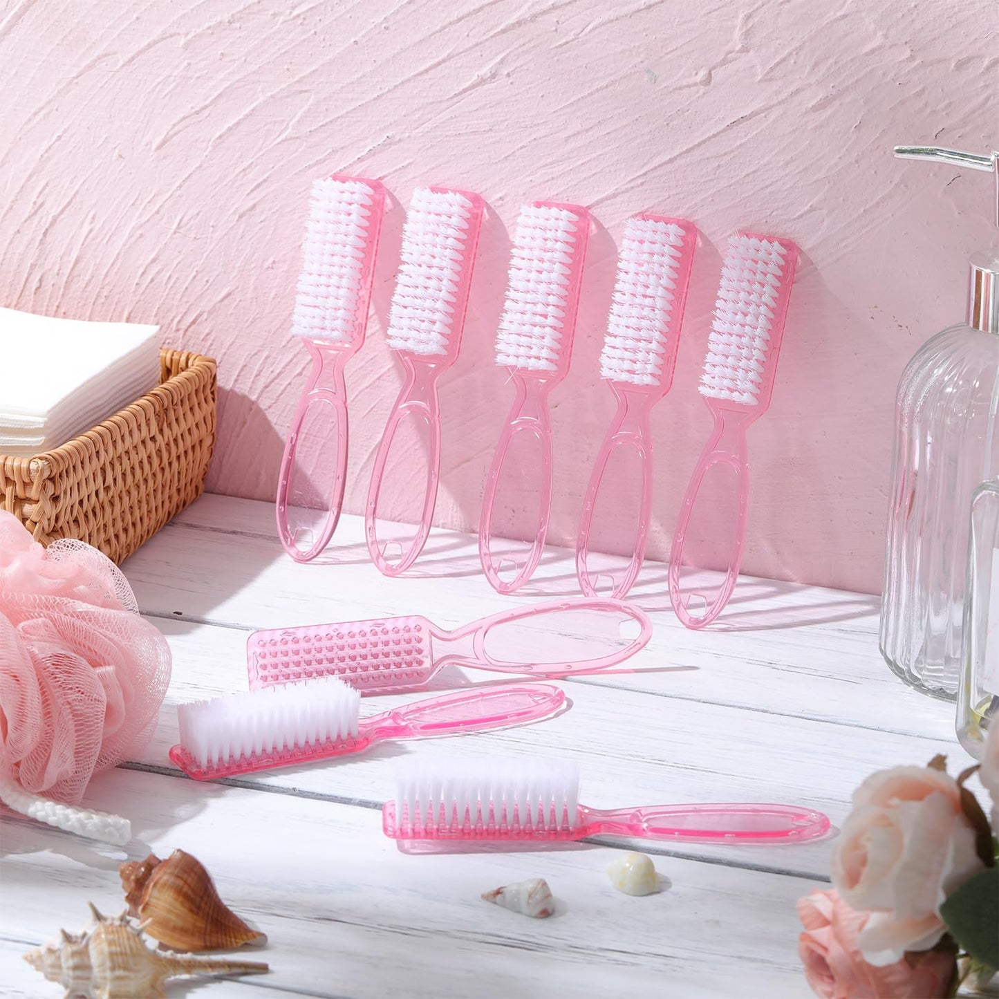 Patelai 30 Pcs Nail Scrubber Brushes Bulk Handle Grip Manicure Brushes for Cleaning Fingernails Pedicure Cleaning Brush for Toes