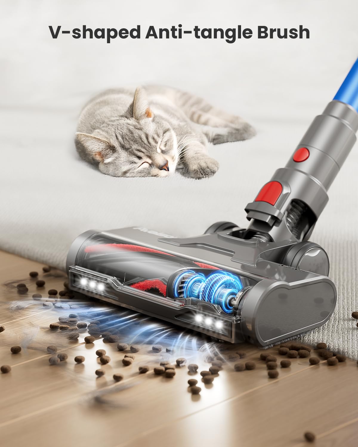 Cordless Vacuum Cleaner, 48Kpa 580W 65Mins Vacuum Cleaner For Home, Anti-Tangle Self-Standing Stick Vacuum With Scented Tablet,