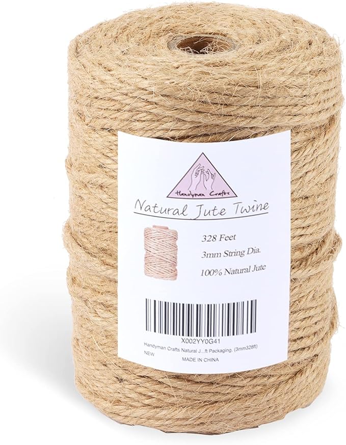 Handyman Crafts Natural Jute Twine Rope (1.5mm/2mm/3mm/6mm) Durable String for Handmde Crafts,Gardening Applications,Home ...