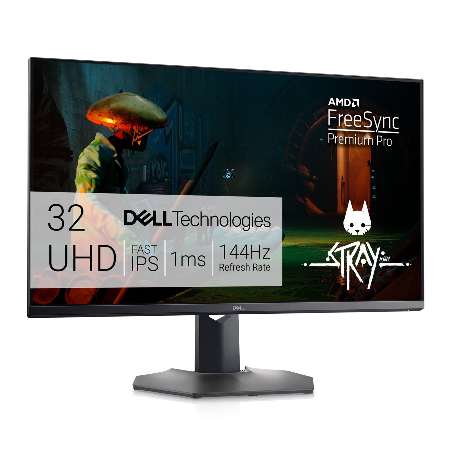 Dell G3223Q Gaming Monitor - 32-Inch 4K Ultra UHD (3840x2160), 144Hz 1Ms Display, AMD FreeSync+NVIDIA G-SYNC Compatible, Height/Swivel/Tilt Adjustability, 3Yr Advanced Exchange - Black