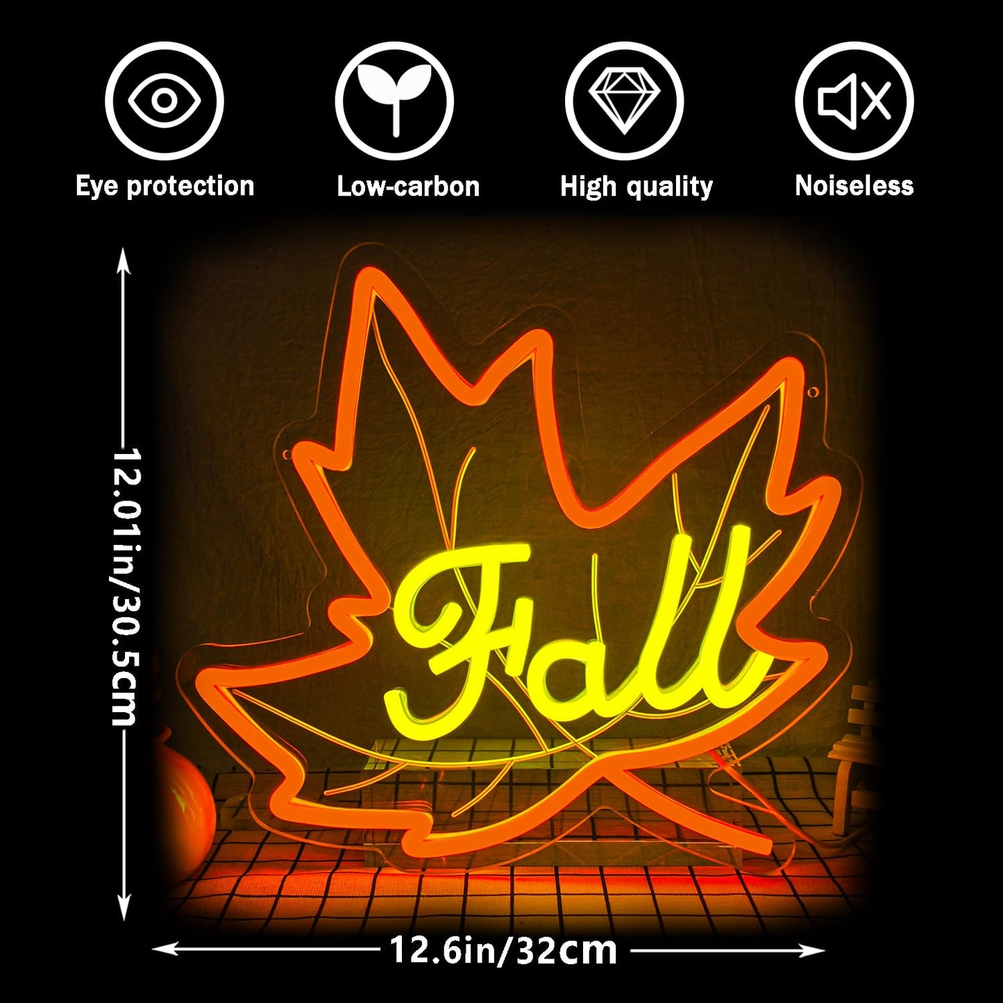 Fall Neon Sign Maple Neon Light For Wall Decor Dimmable Thanksgiving Neon Sign For Thanksgiving Autumn Theme Party Holiday Gift Lamp Decor