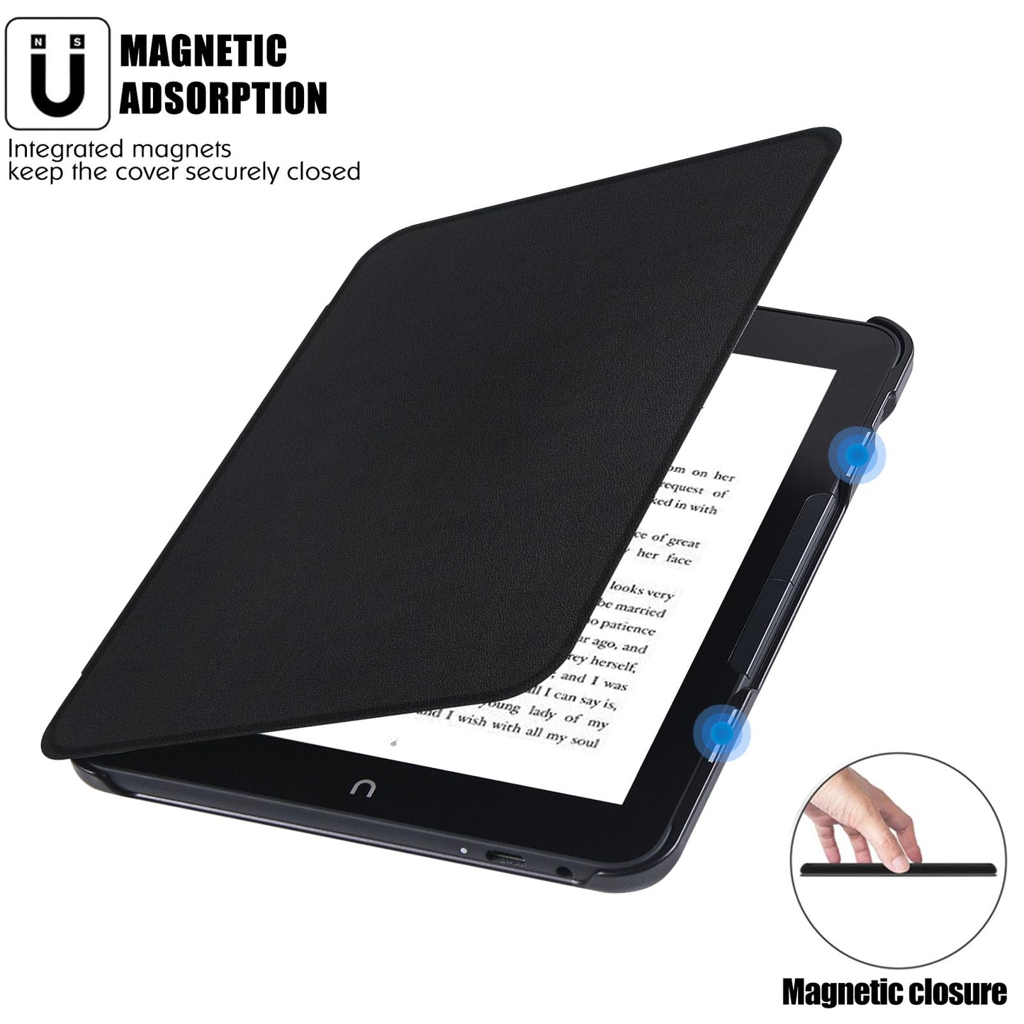 Bozhuorui Case For 7.8  Nook Glowlight 4 Plus (2023) | Slim & Lightweight Design | Book Folio Style | Hard Back Shell | Premium