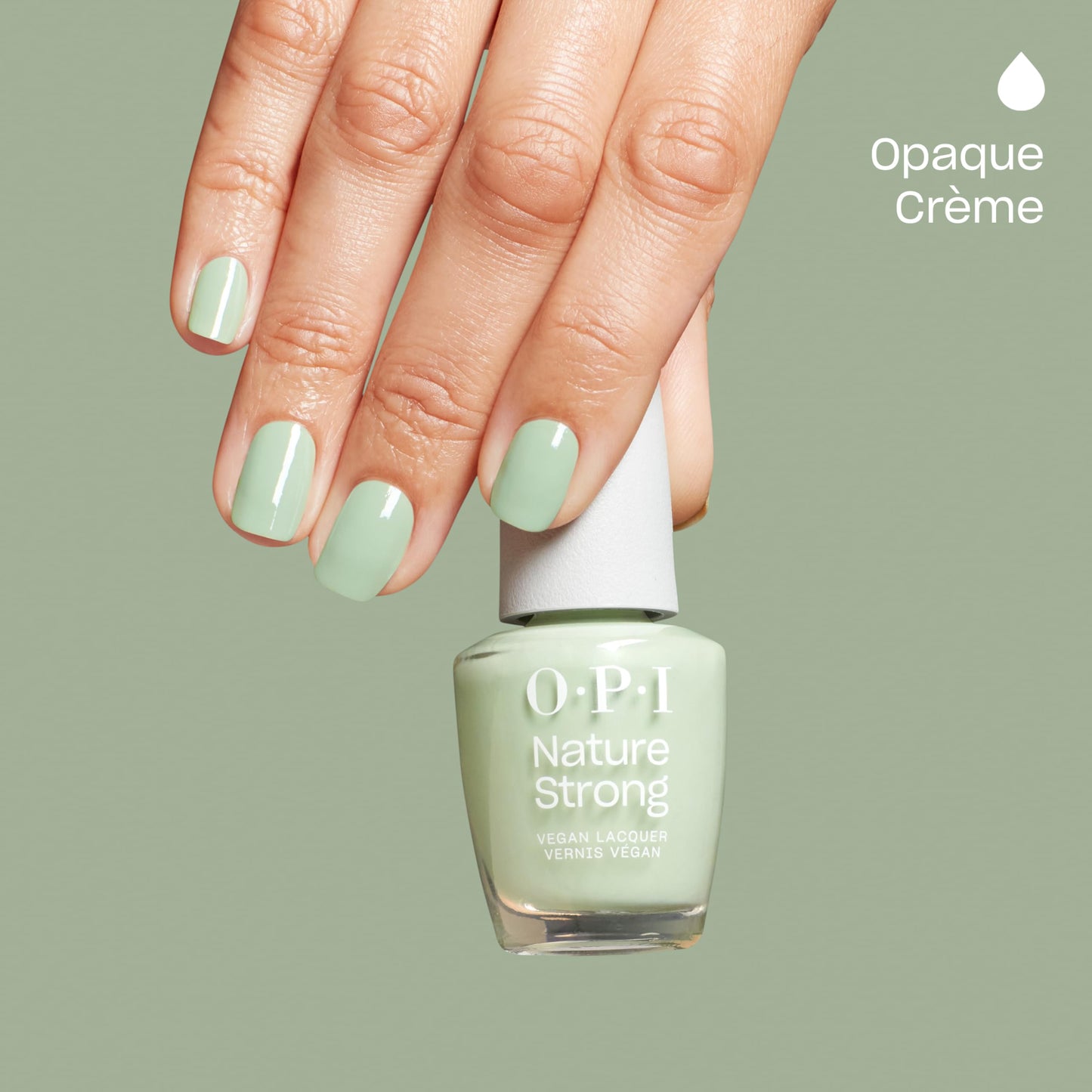 OPI Nature Strong Sage It for Later | Opaque Soft Cool Light Green Crme Natural Origin Nail Polish LE | Plant Based, Vegan, Crue