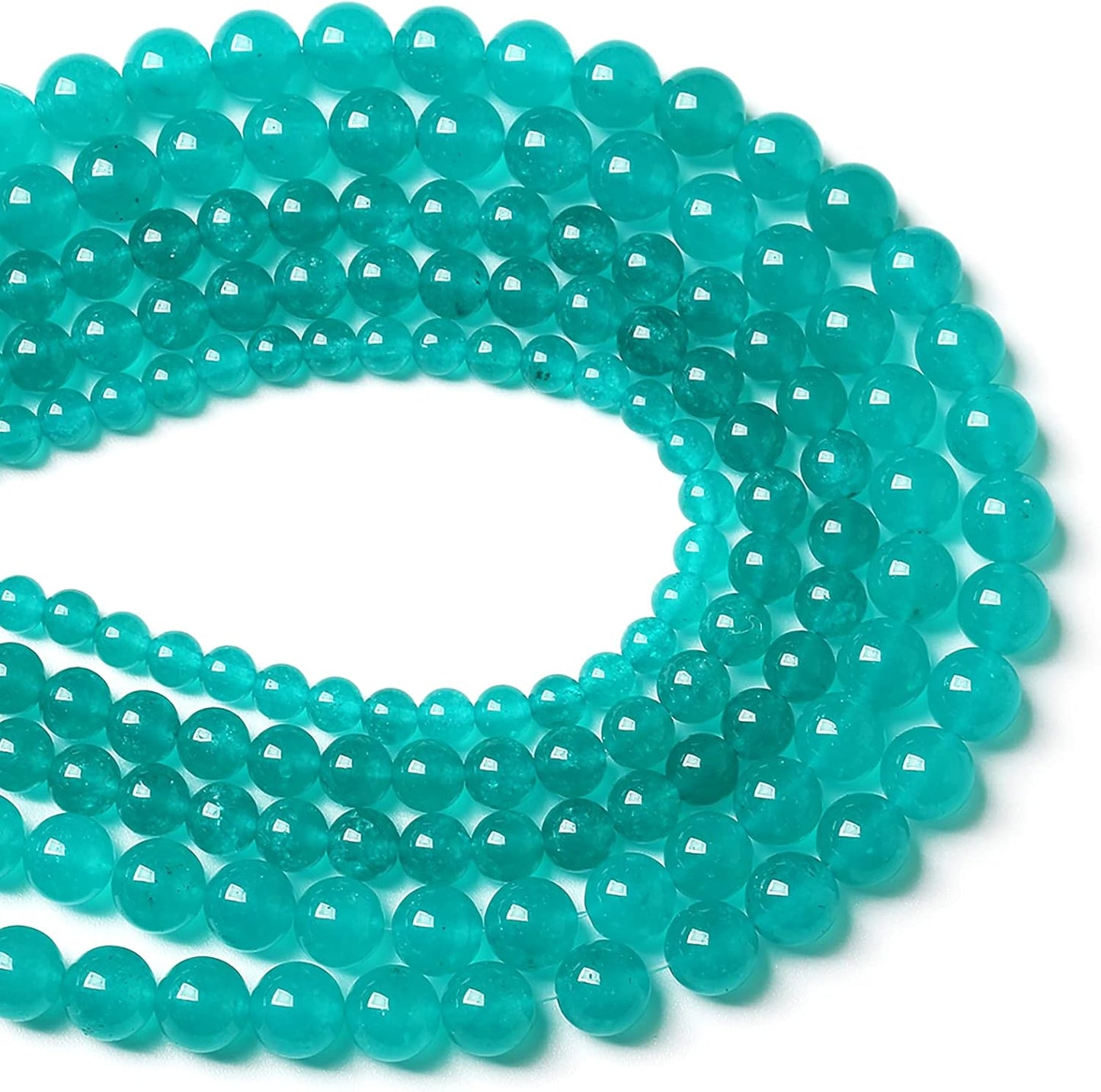 38PCS 10mm Natural Stone Beads Blue Amazonite Jade Stone Round Loose Beads for Jewelry Making DIY Bracelet Necklace 15 Inch